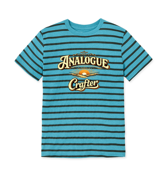 Ocean Blue Stripes Printed T-shirt Front