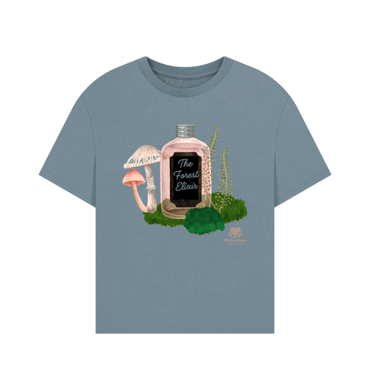 Stone Blue Printed T-shirt Front