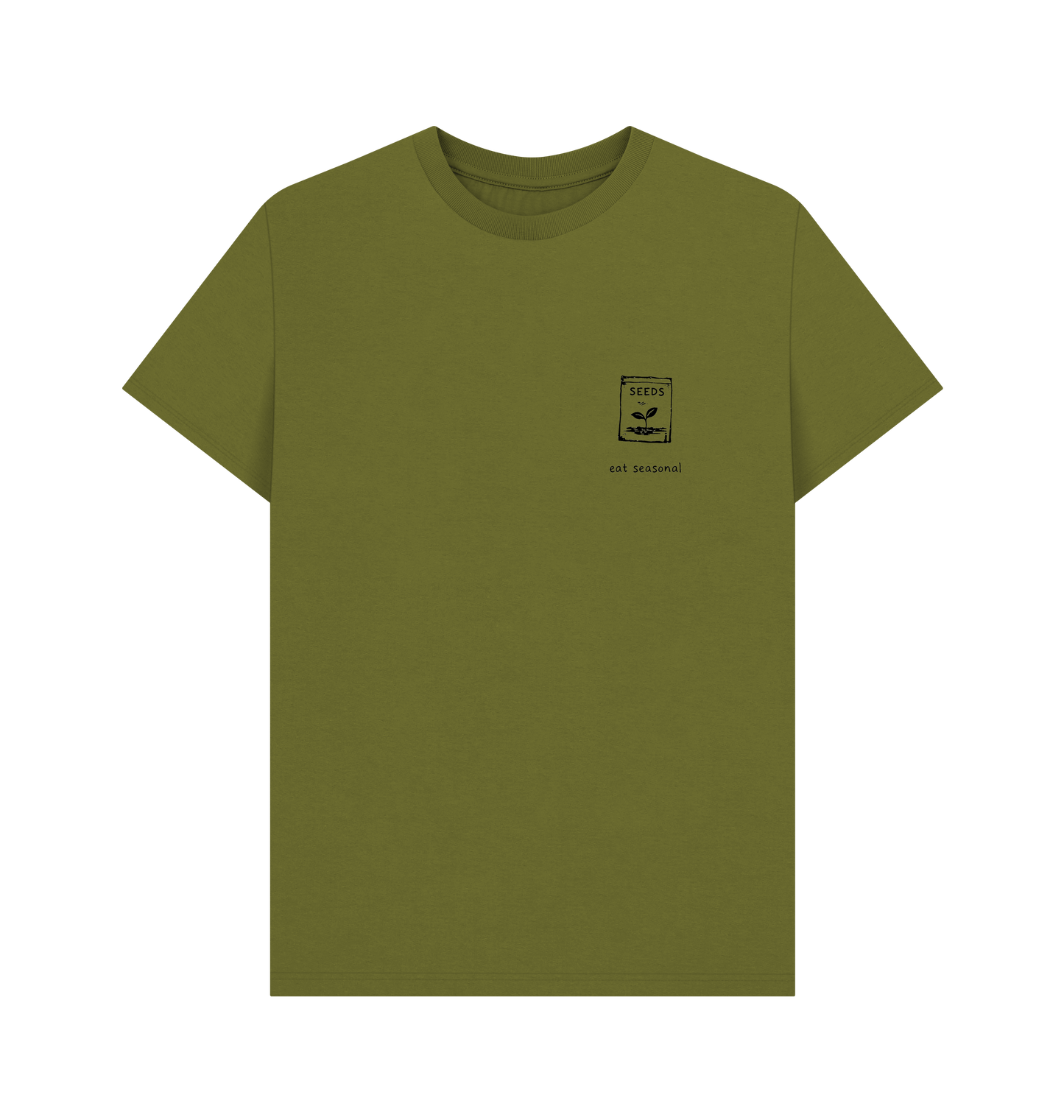 Moss Green Printed T-shirt Front