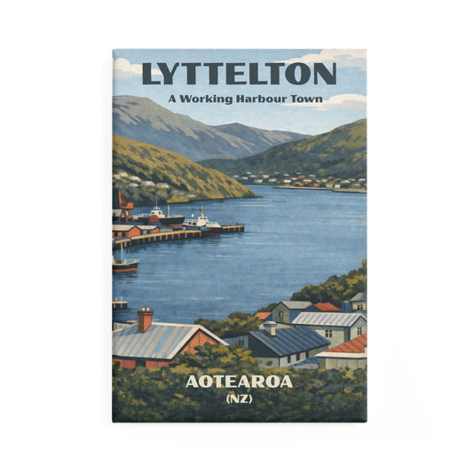 Lyttelton Vintage Travel Rectangle Magnet — Scenic Harbour Poster Souvenir