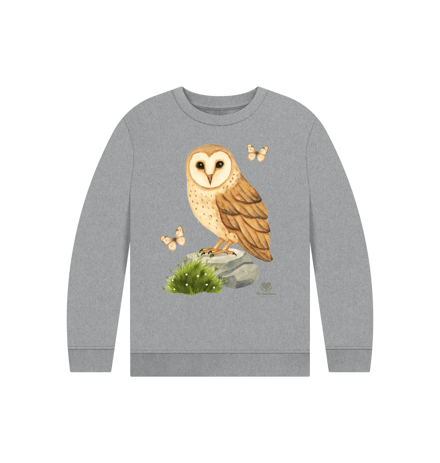 Athletic Grey Printed Kids Jumper Front