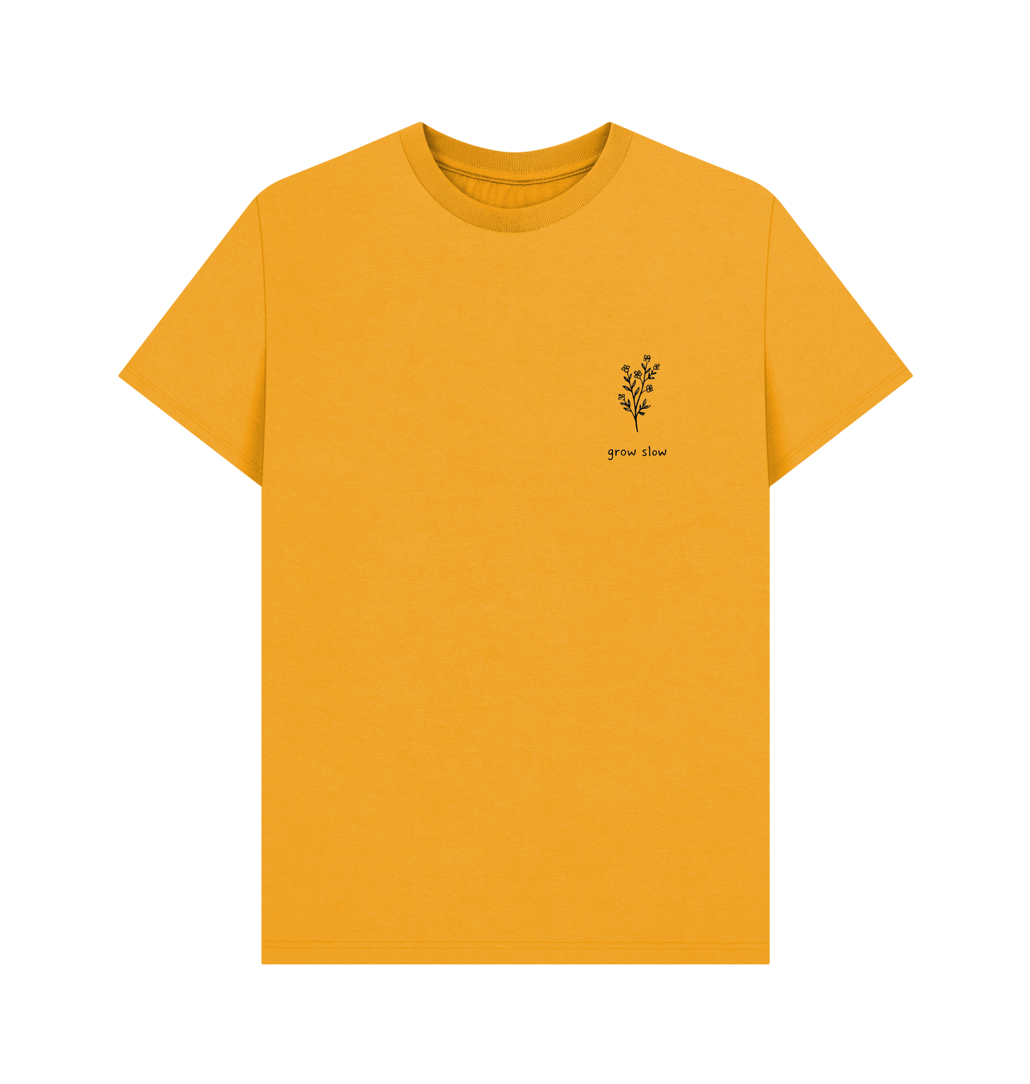 Mustard Printed T-shirt Front