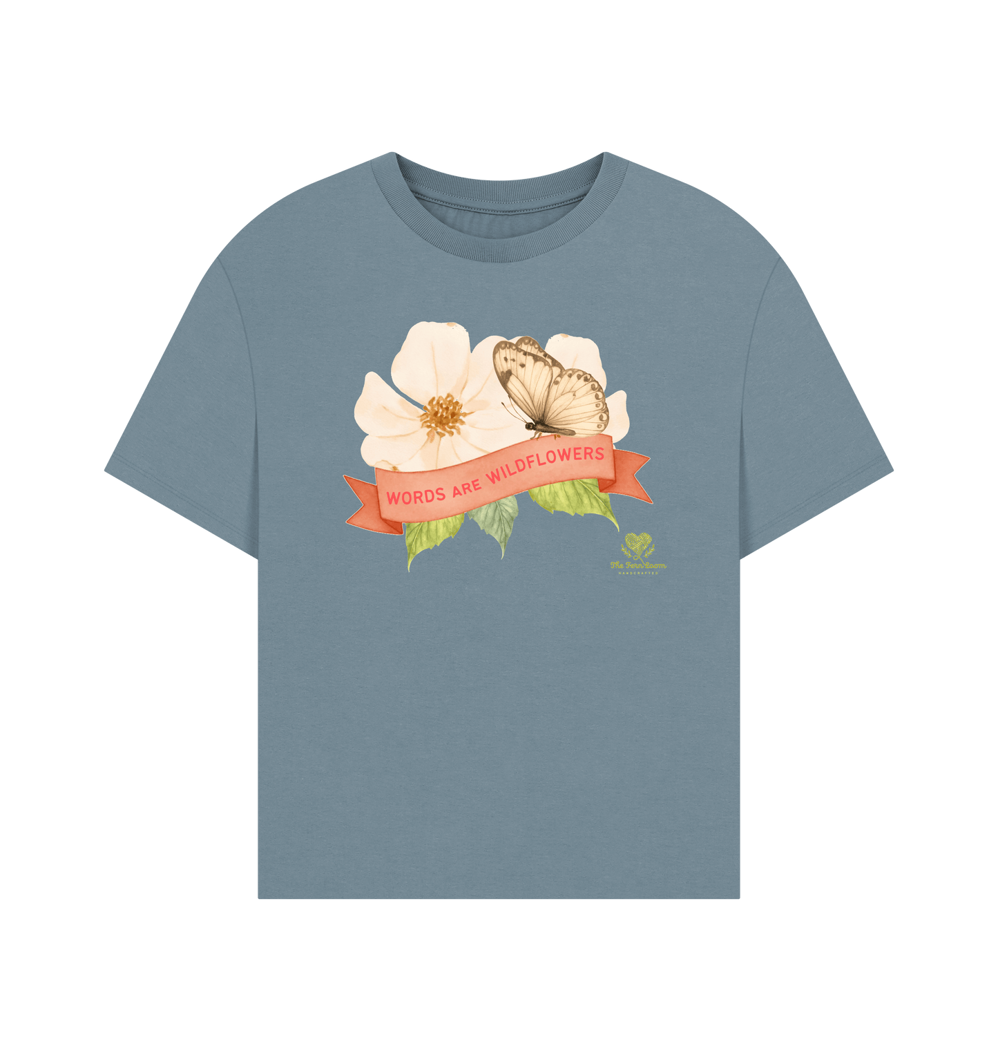 Stone Blue Printed T-shirt Front