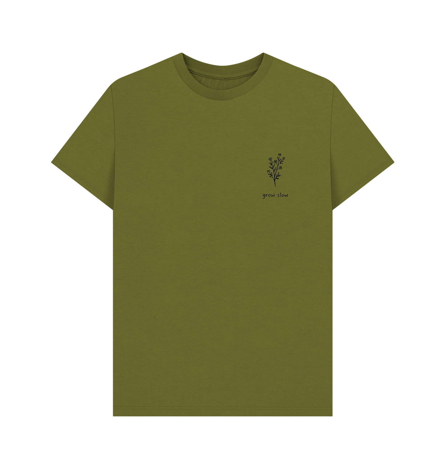 Moss Green Printed T-shirt Front