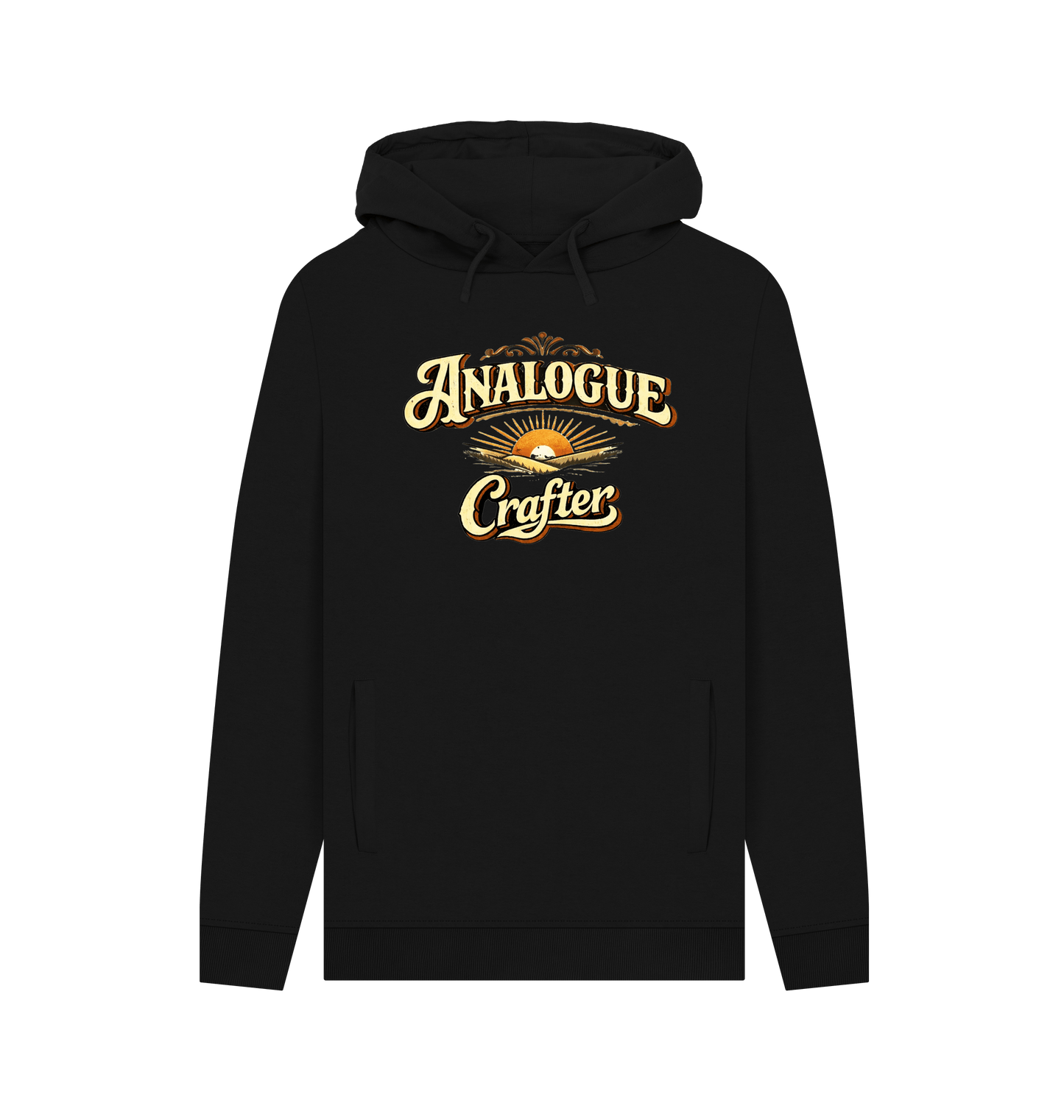 Black Printed Hoody Front