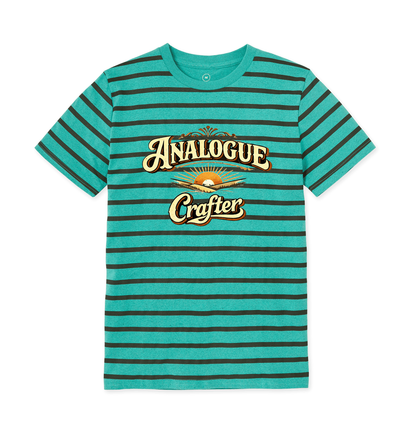 Seagrass Green Stripes Printed T-shirt Front