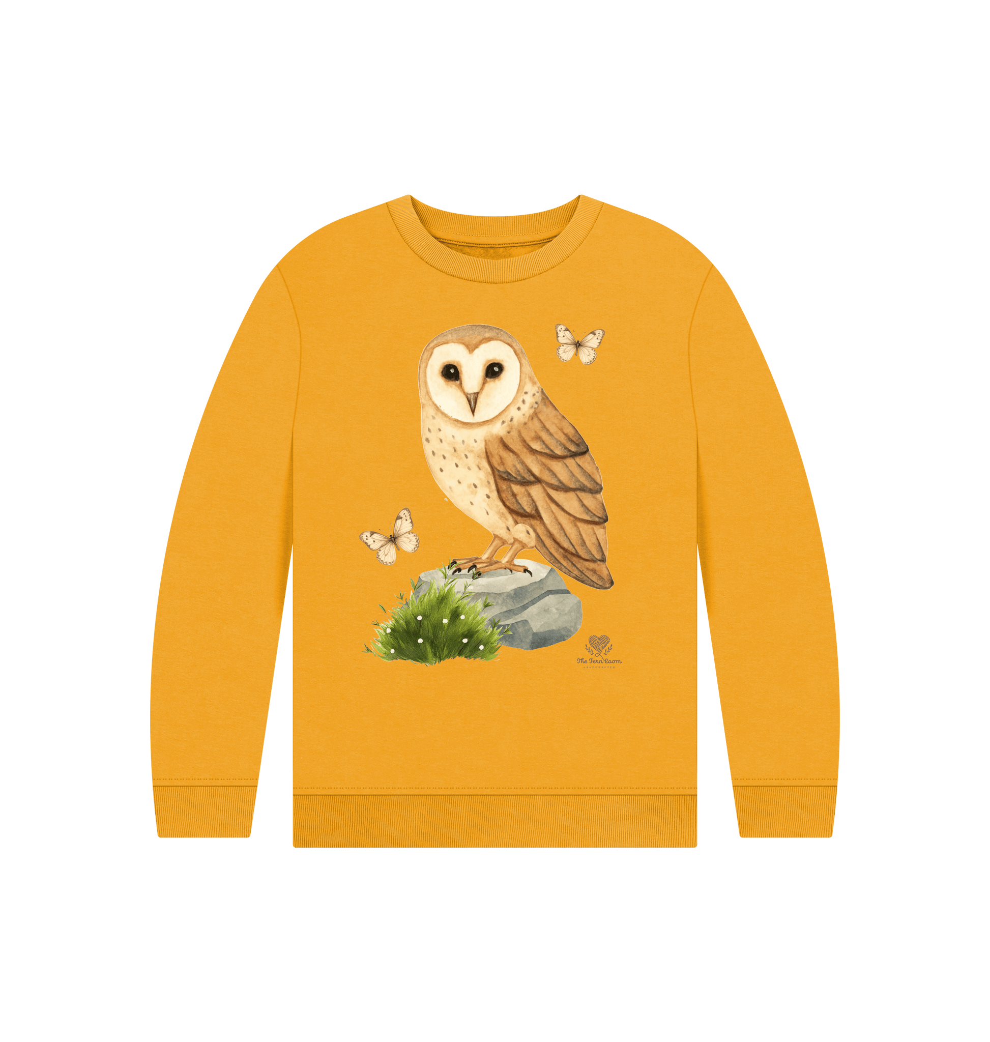 Mustard Printed Kids Jumper Front