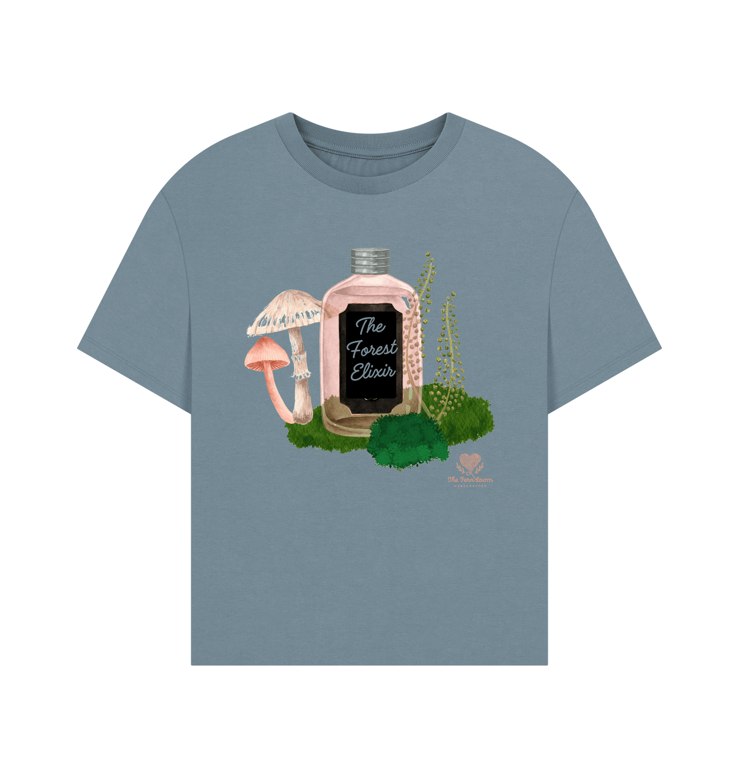 Stone Blue Printed T-shirt Front